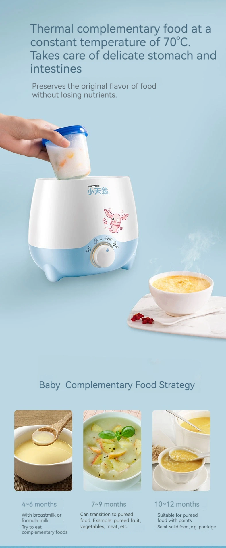 Easy Operate Baby Bottle Sterilizer with Steaming Baby Product Milk Warmer Electric Baby Bottle Warmer