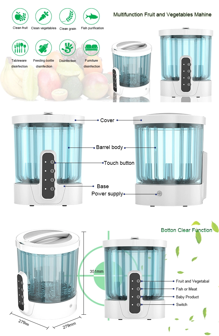Olansi Home Use Industrial Fruit Wash Machine UV Sterilize Fruit and Vegetable Washing Machine