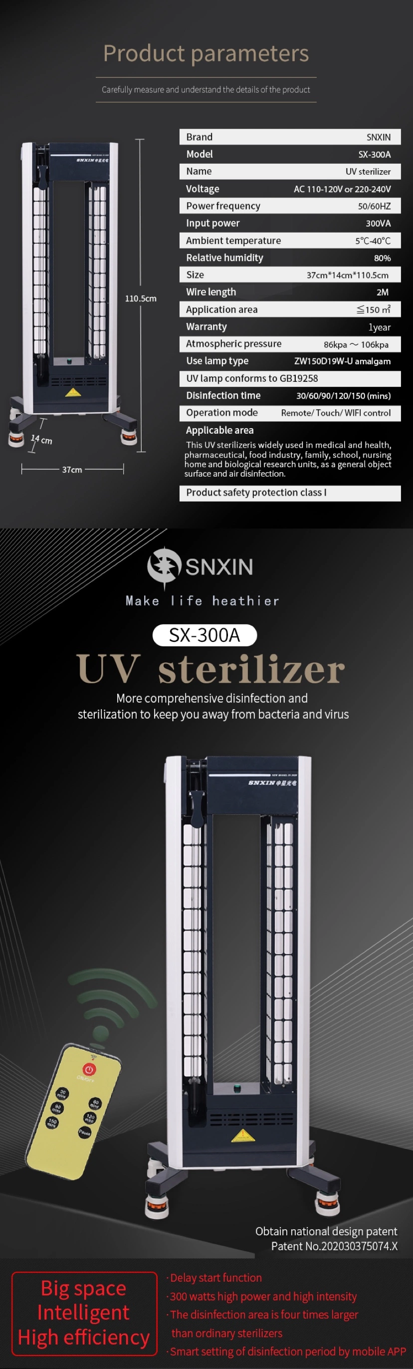 Factory Wholesales Medical Sterilizer Germicidal Light Trolley UVC Disinfection Equipment