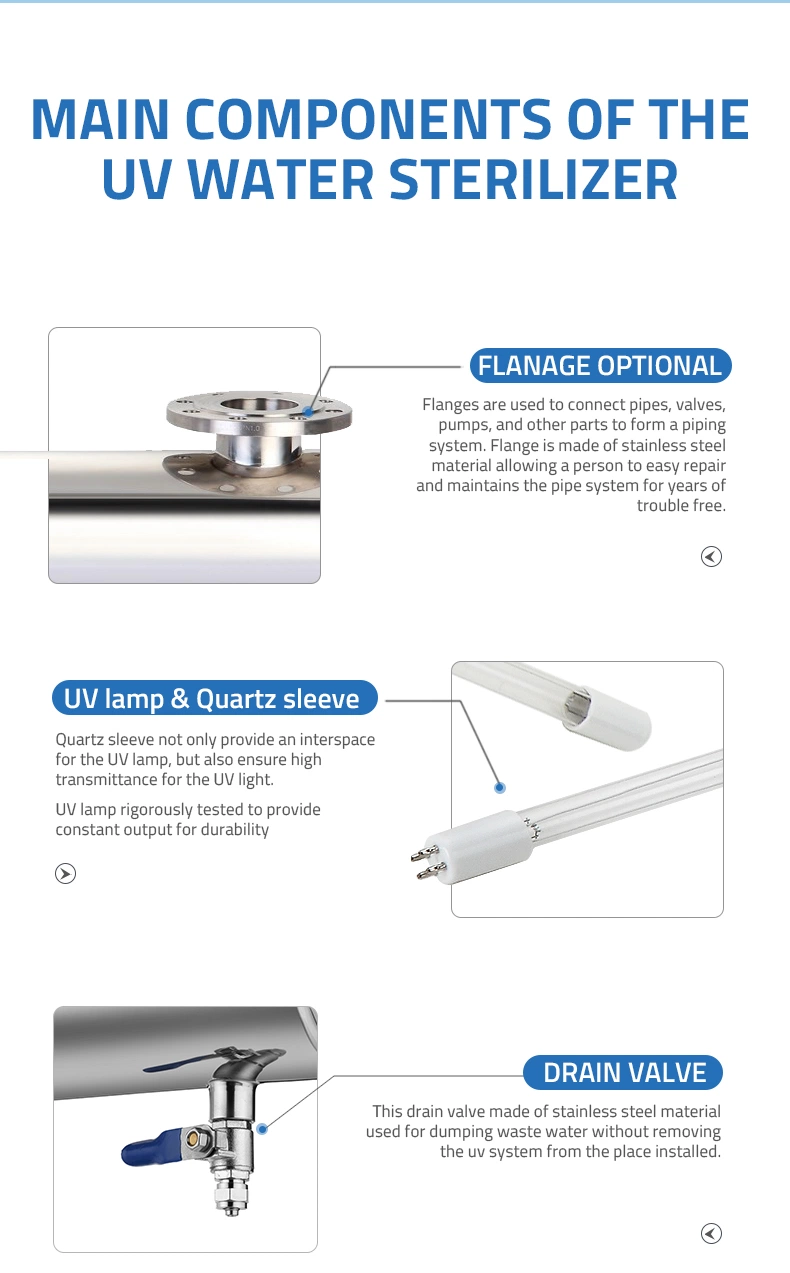 Medical Equipment UV Sterilizer Ultraviolet Light UV Water Treatment Equipment Stainless Steel