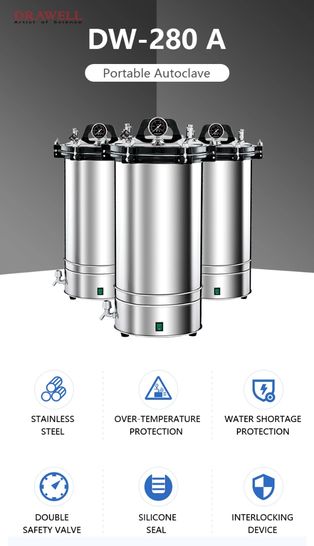 18L/24L/30L Portable Vertical Autoclave Pressure Steam Sterilizer Autoclave Machine for Lab Medical