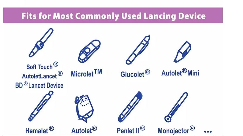 Factory Price Medical Disposables Safety Blood Lancet Needle Diabetic Lancing Device