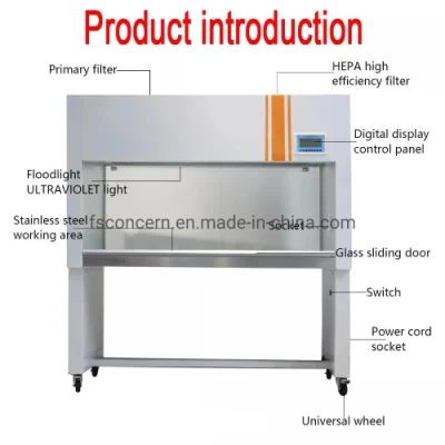 Laboratorio Doble-persona un solo lado vertical Laminar Flow Cabinet Clean Bench