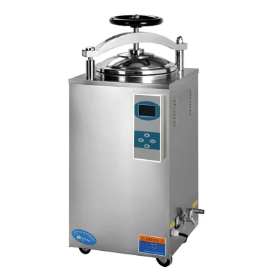 China Laboratorio Clínico de la rueda de mano de 50 litros de carga vertical de tipo de Esterilizador a vapor autoclave