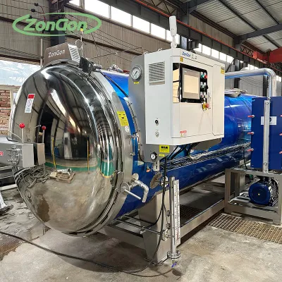 Vapor Aire retorta agua spray esterilizador para bolsas Jamón de pollo Autoclave de alimentos