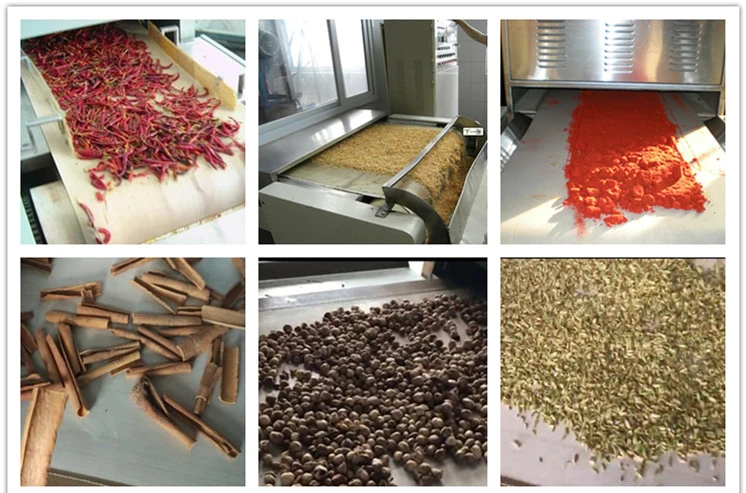 PLC Control Cassia Bark Microwave Spices Drying Sterilizing Sterilizer