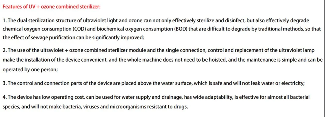 UV Sterilizer Ozone Generator Pool and Bathtub Washing Vegetable Water Purifier
