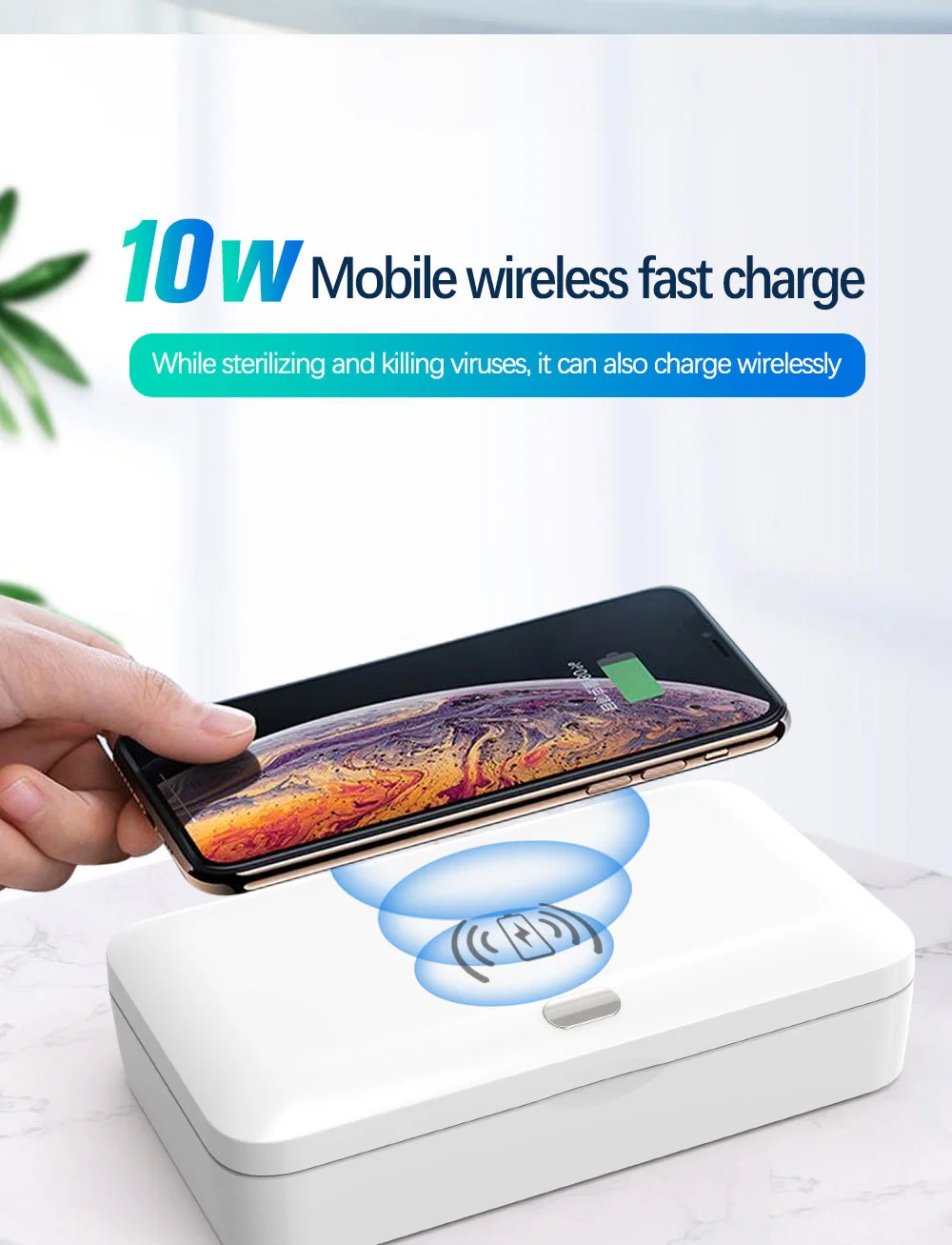 Portable Wireless Charger Multi-Function Disinfection Box Cell Phone UV Sterilizer