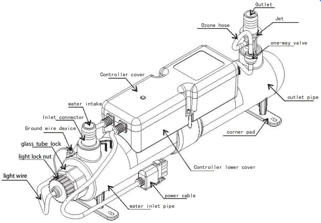 UV Sterilizer Ozone Generator Pool and Bathtub Washing Vegetable Water Purifier