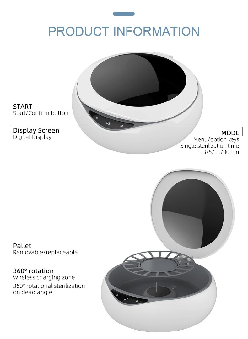 Automatic Rotating UV Sterilizer Box Baby Feeding Bottle Phone Multifunction Disinfection Wireless Charging