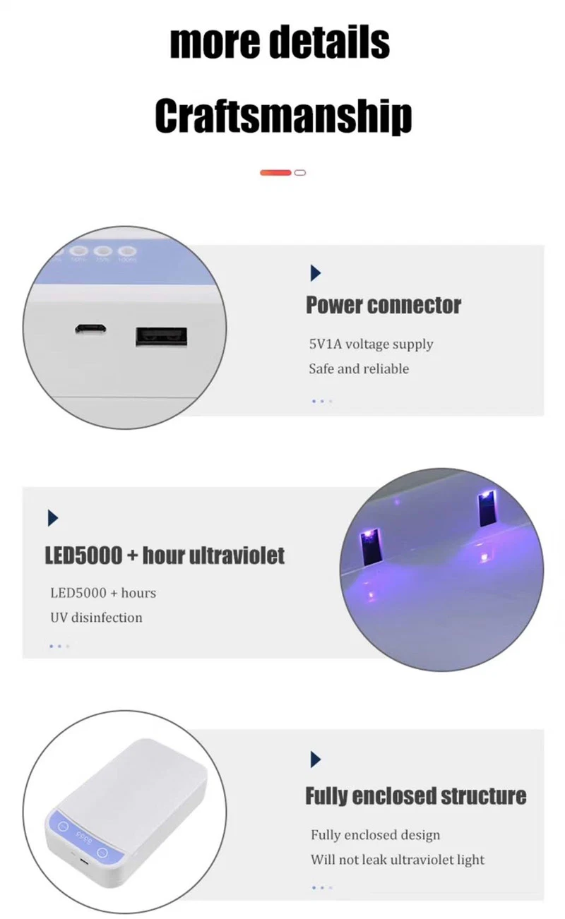 Factory Portable Ce/FCC Ultraviolet Light Disinfection Mobile Cell Phone Sterilizer Box in Stock