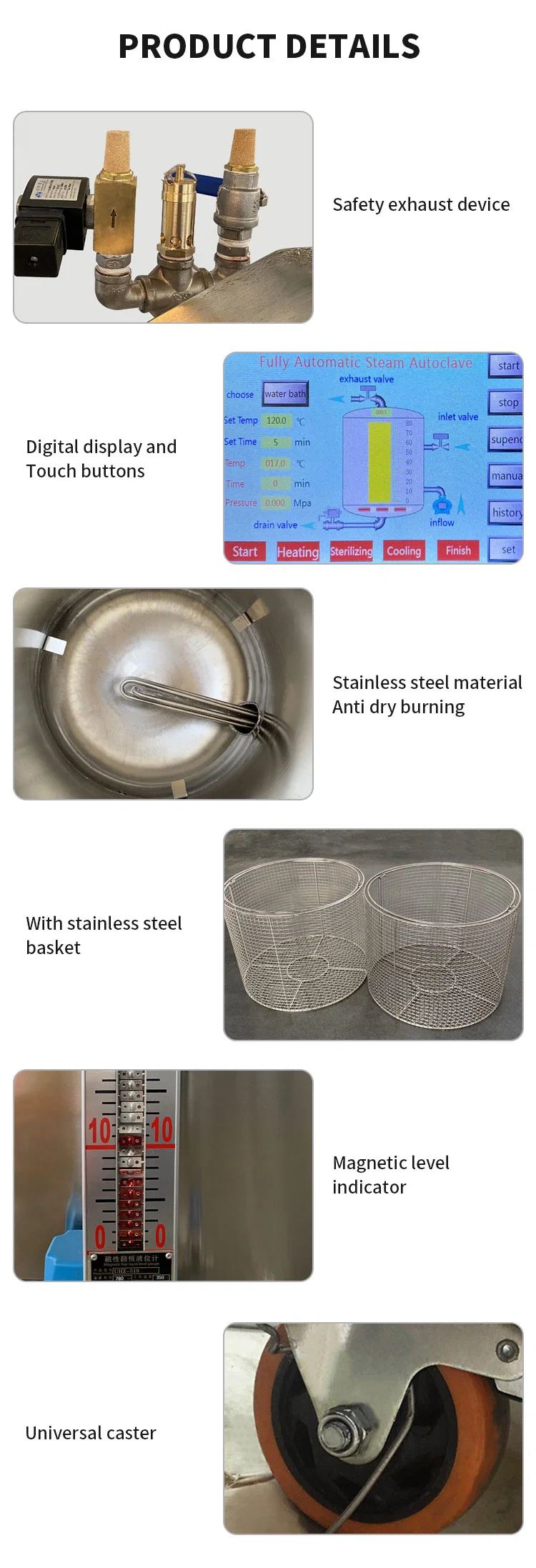 Food Retort Machine Autoclavable Mushroom Sterilizer Autoclave Steam Sterilizer