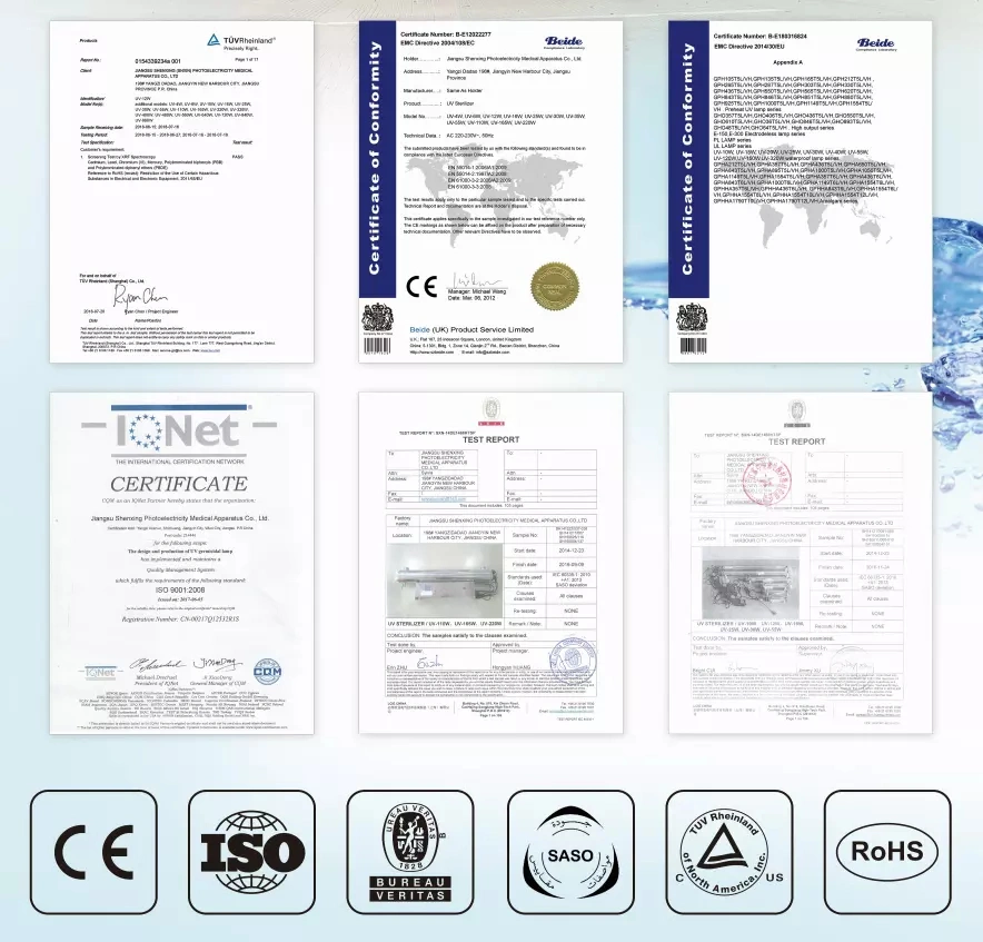 165W Ultraviolet Light Food Sterilizing Lamp Water Sterilizer UV Ozone for Transparent Wastewater Treatment with Timer