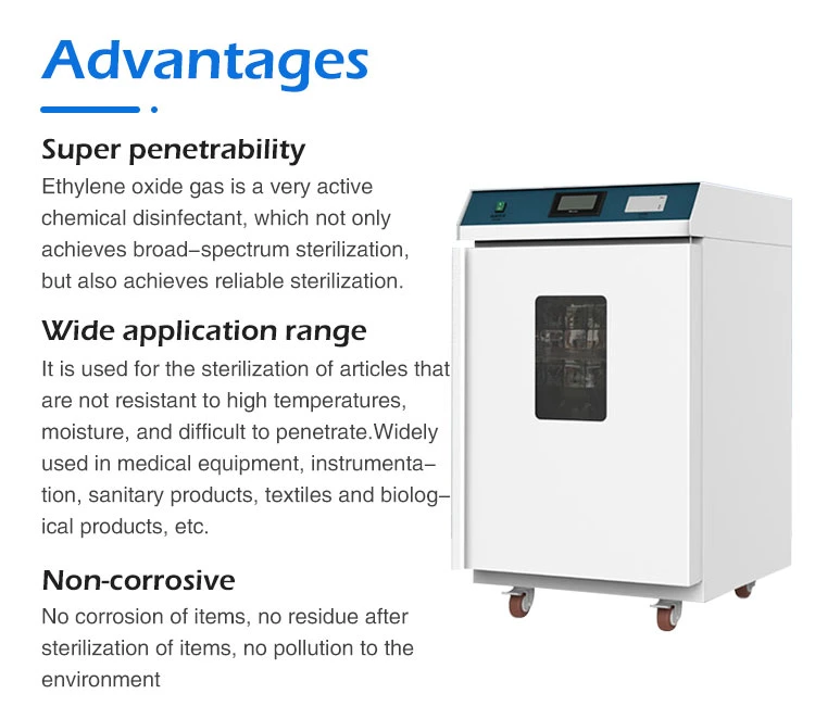 50L 168L 200L Sterilization Eto Gas Ethylene Oxide Sterilize Machine Medical