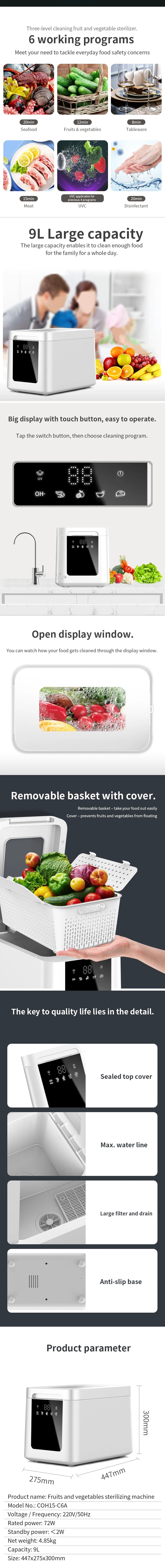 Fruit and Vegetable Purifier, Fruit and Vegetable Cleaning Sterilizer Machine