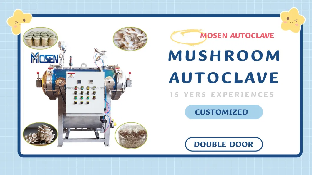 Double-Door Industrial Compost Autoclave Small 200L Steam Mushroom Autoclave Sterilizer for Mushroom Growing