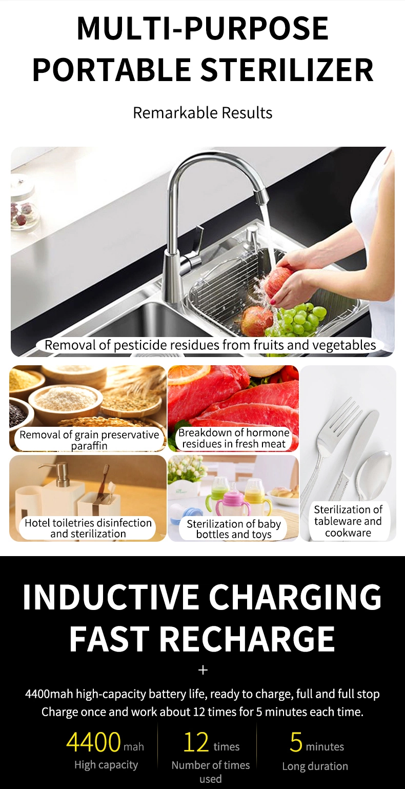Portable OEM Logo UV Machine for Washing Fruits and Vegetables Sterilizer
