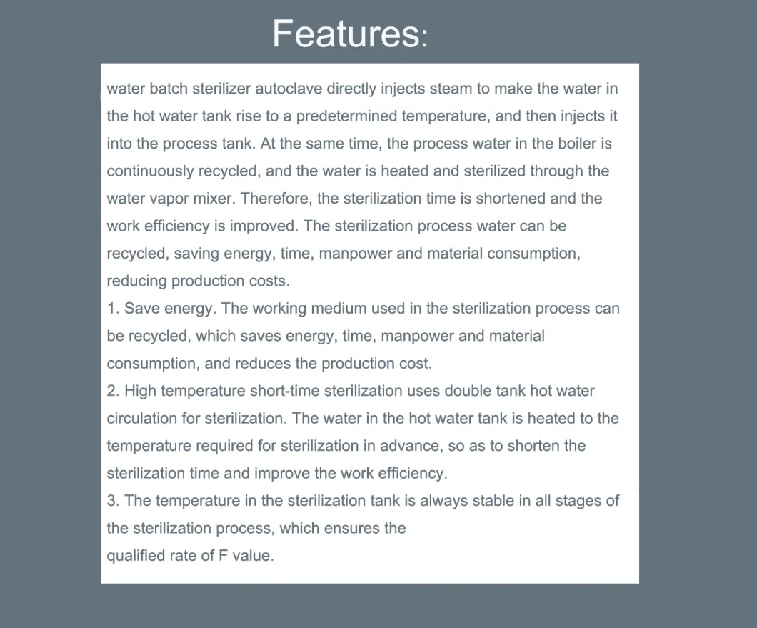 Joston High Pressure Automatic Water Spray Retort Mushroom Autoclave Sterilizer