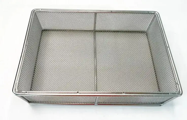 Stainless Steel Wire Mesh Aluminum Perforated Sheet Container UV Sterilizer Basket Disinfector Smooth Blue Silicone Sterilization Cassette Trays Endoscope Box