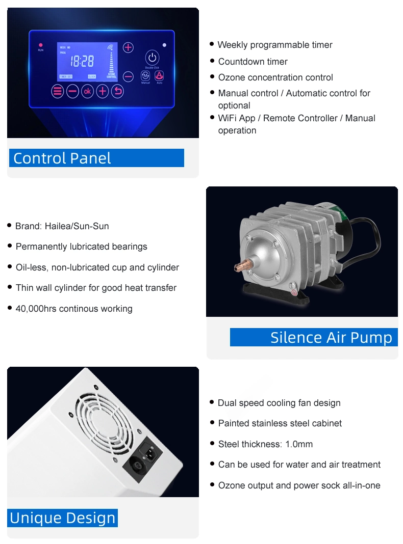 Wall-Mounted Ozone Generator O3 Sterilizer for Food and Odor Removal