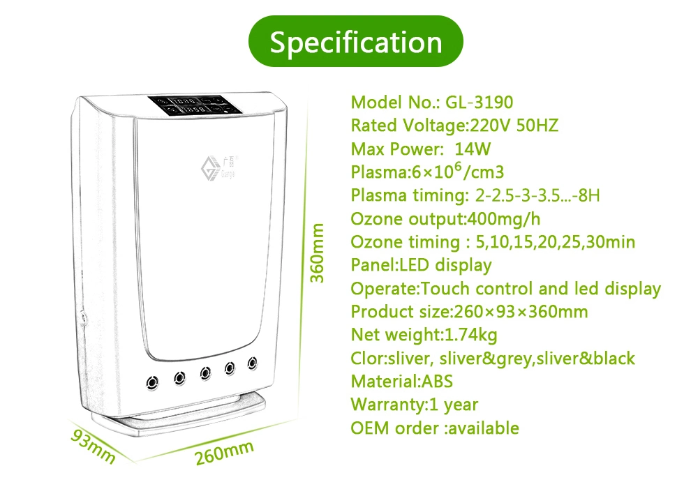 Smart Plsama Ozone Water Sterilizer with LCD Touch Screen