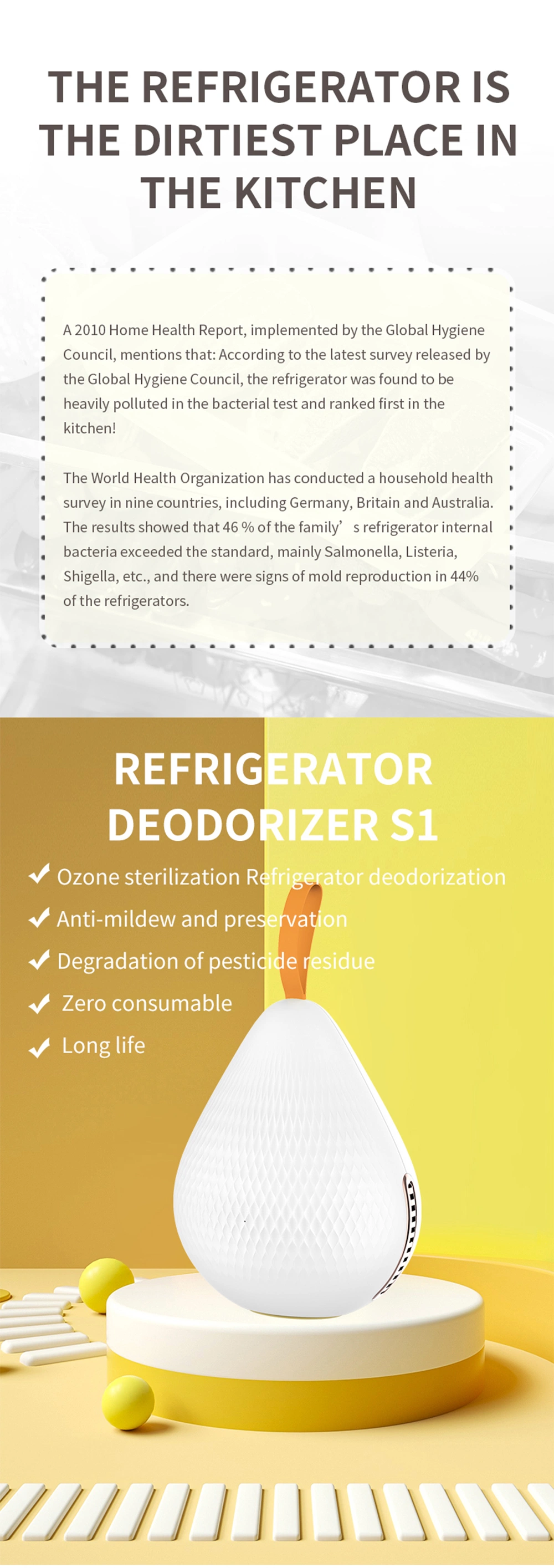 Factory Price Small Air Sterilizer UV Car Automotive Sterilizer Refrigerator Air Purifier Odor Remove Cleaning Machine