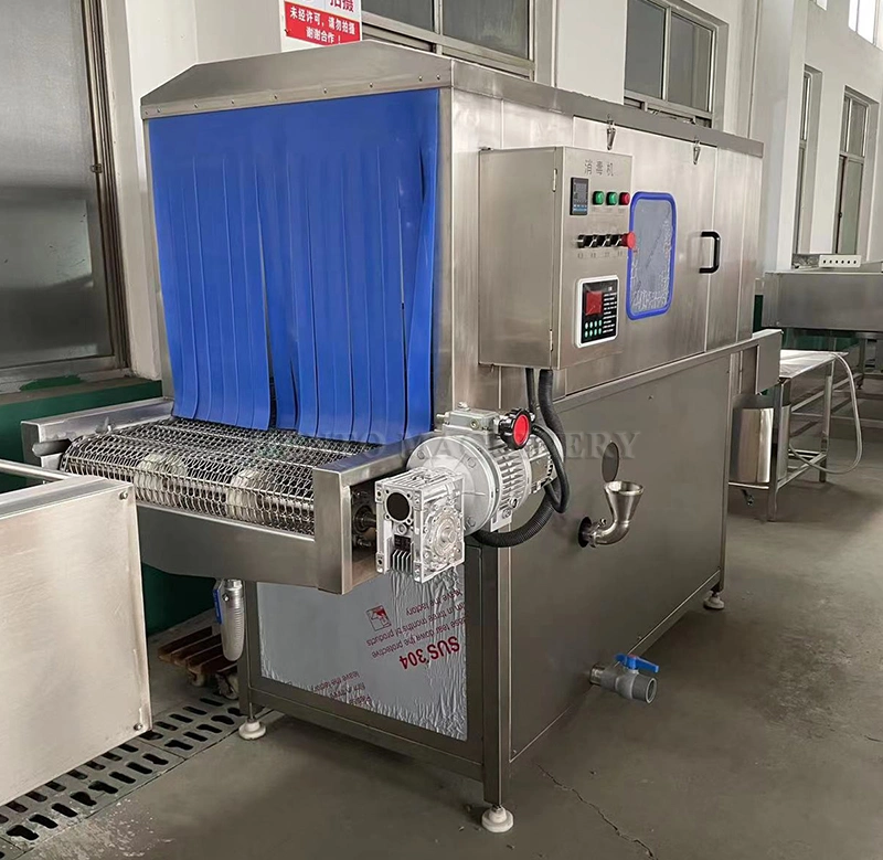 Tunnel Type Continuous Spray Sterilizer / Conveyor Food Outer Package Disinfectant Sprayer