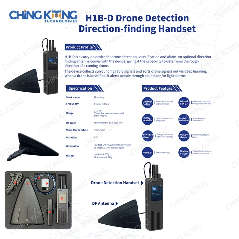 Handheld Uav Detection and Direction Finding Equipment, Early Warning Defense Uav Detector