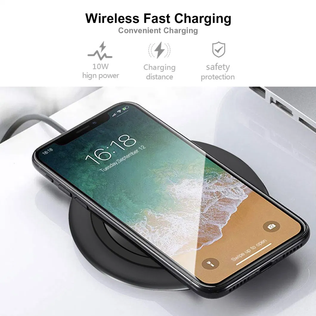 K8 LED Light Wireless Charger Pad - 10W Fast Charging for Phone, S Msung, Hu Wei