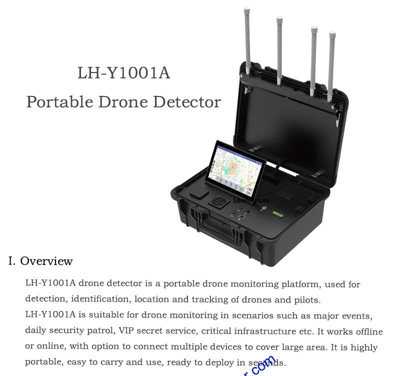 LH-1001A (1-10km) Portable Uav Drone and Remote (pilots) Control Locate Track Detector