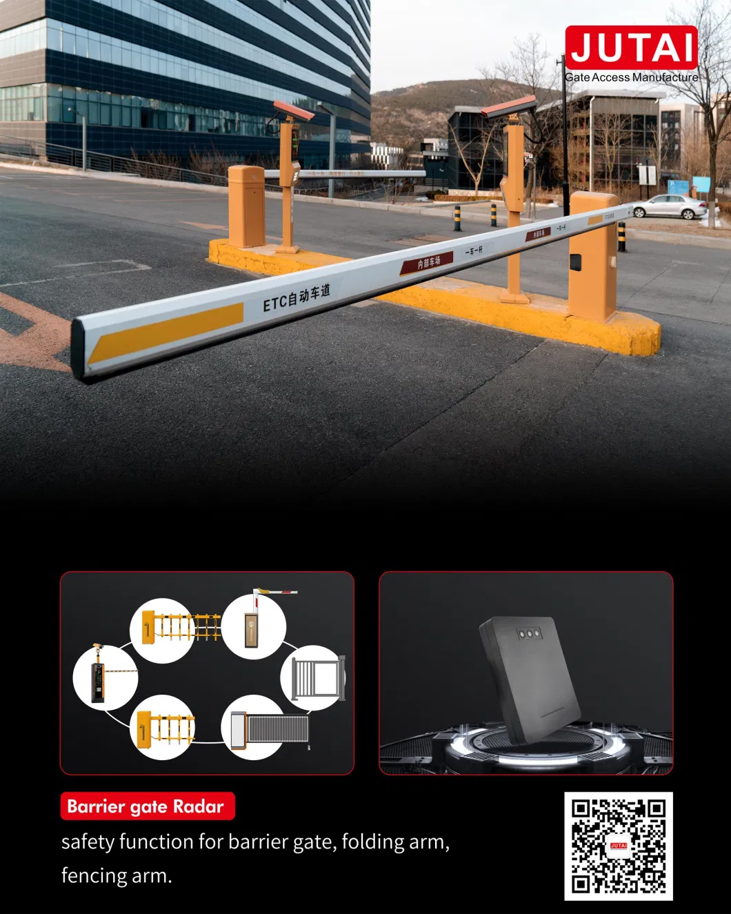 Best Selling Jutai Automatic Parking Gate Barrier Boom Gate Barrier