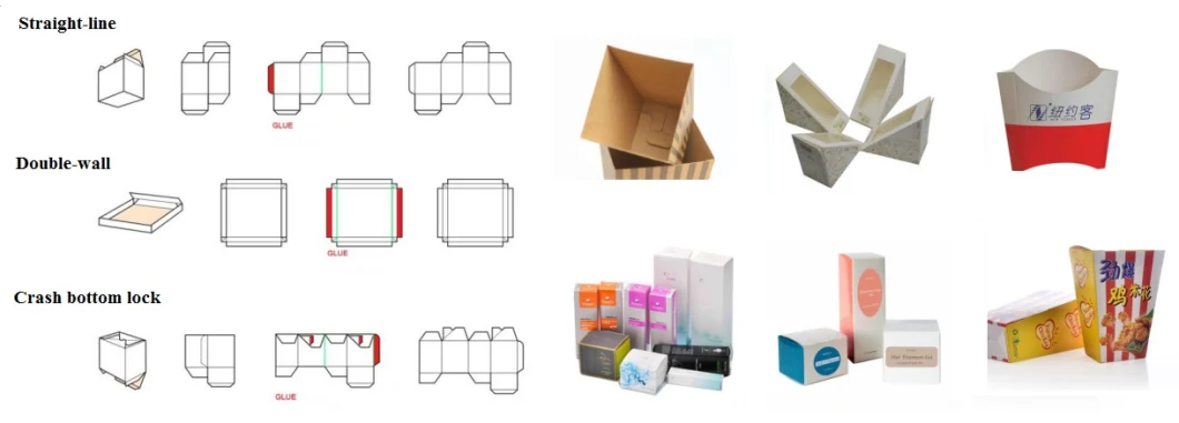 Automatic Pre-Folding Crash Lock Bottom Folder Gluer Packaging Fast Food Box Folding Gluing Machine