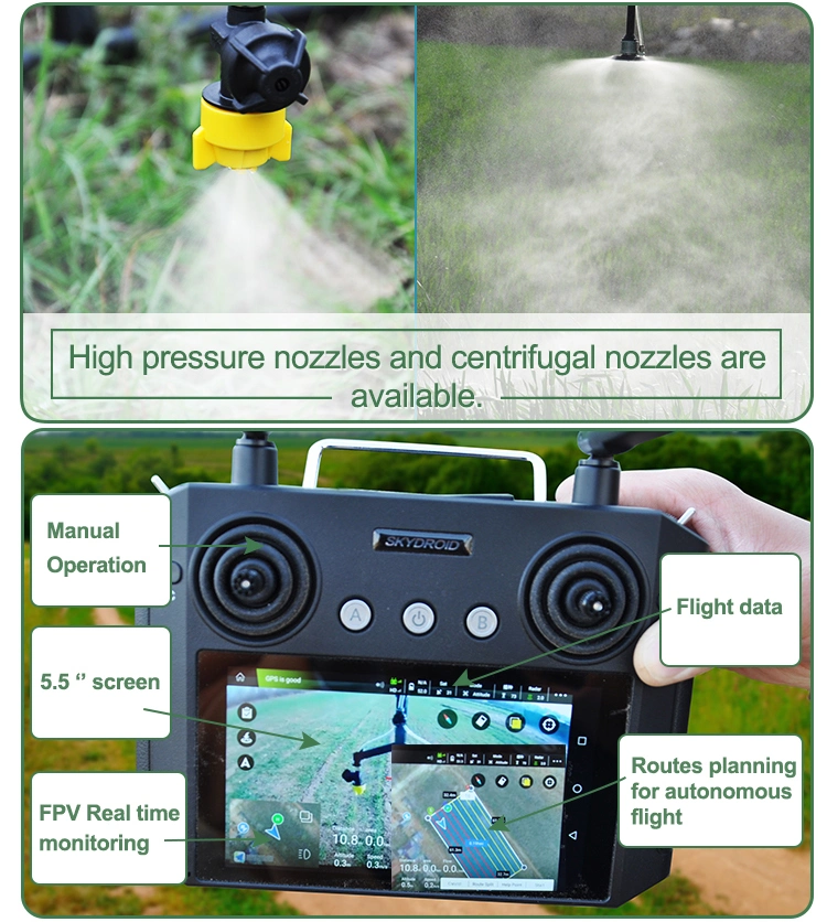 Garden Farm Plant Protection Automatic Precision Farming Uav with Remote Control Agriculture Spray Drone Agras T40
