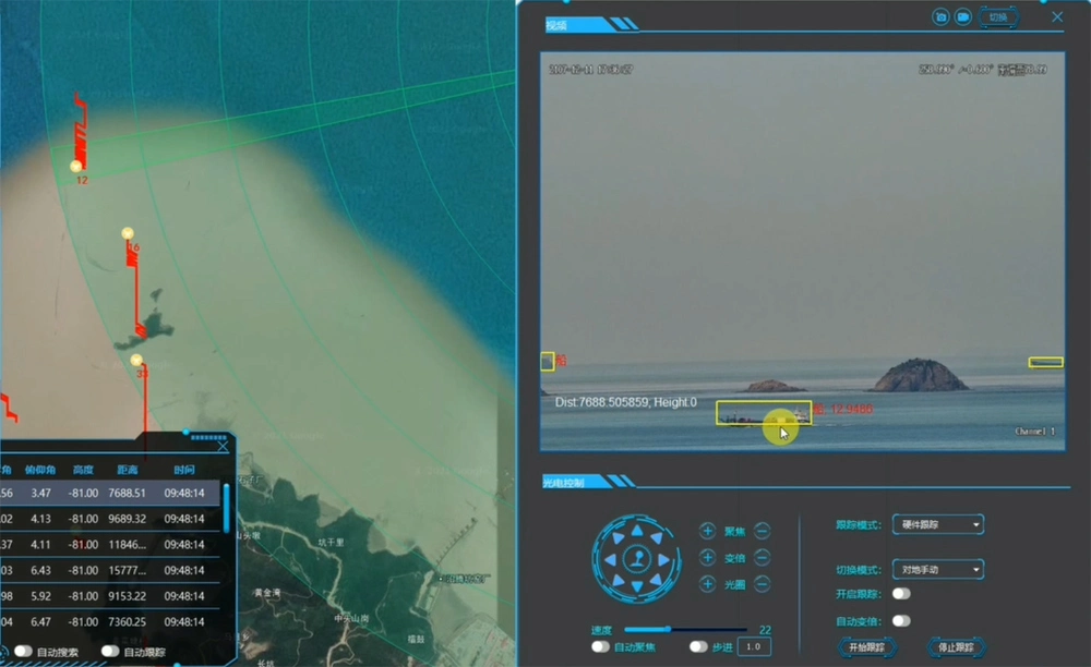 18km Coastal Defense Radar Linkage Thermal Security Camera System Surveillance for Ship Tracking