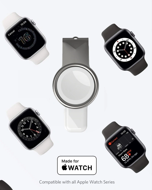 New Portable Watch Wireless Charger for Apple Watch iWatch USB-a Tpec-C Dual Interface