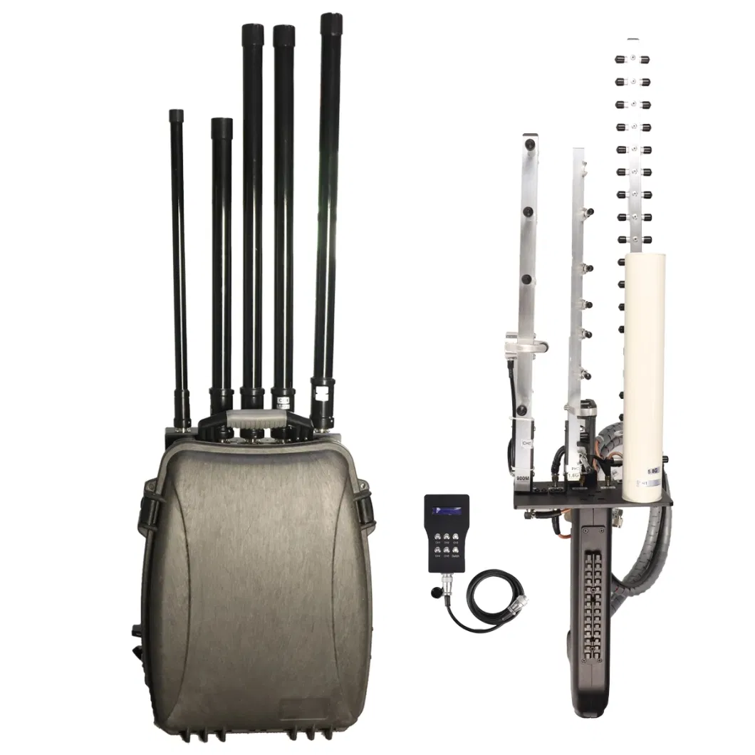 Long Distance 1.5km 6 Bands Portable Anti Drone System Backpack Manpack Jammerr Bp15