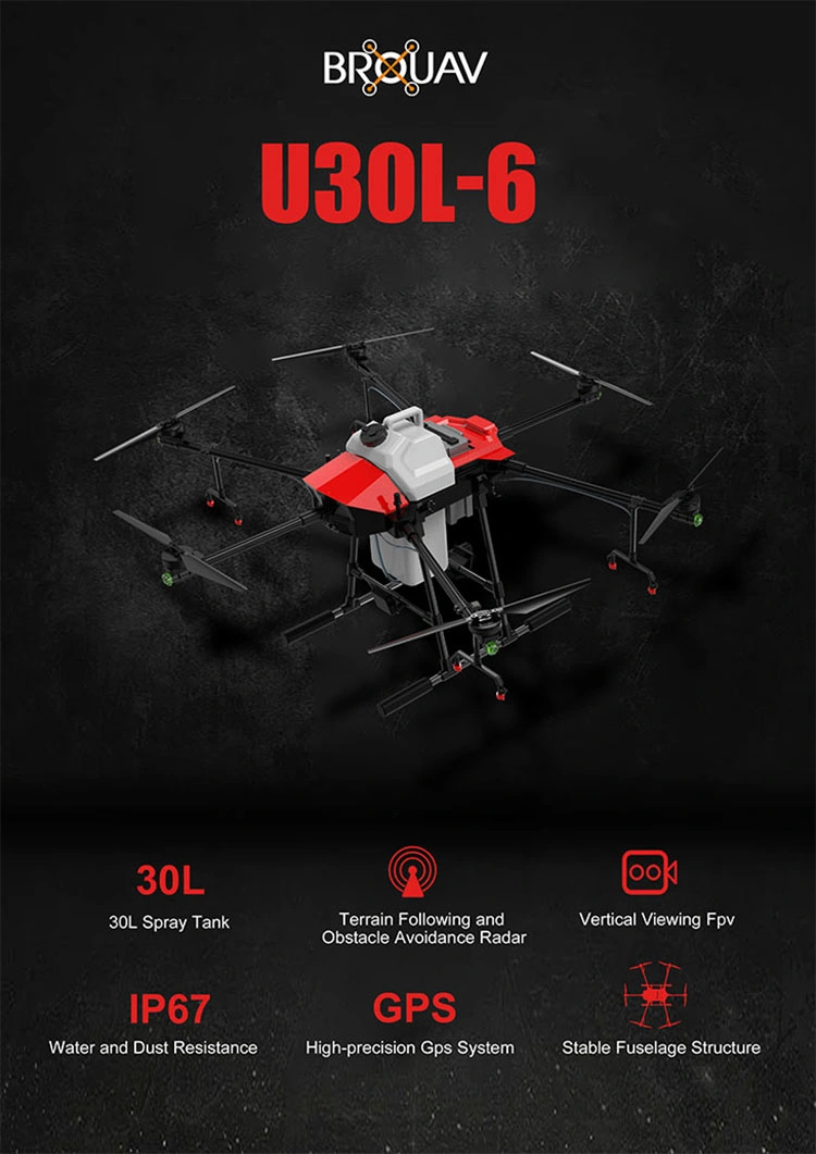 30 Liters Smart Crop Spraying Drone with Terrain Follow and Obstacle Avoidance Radar