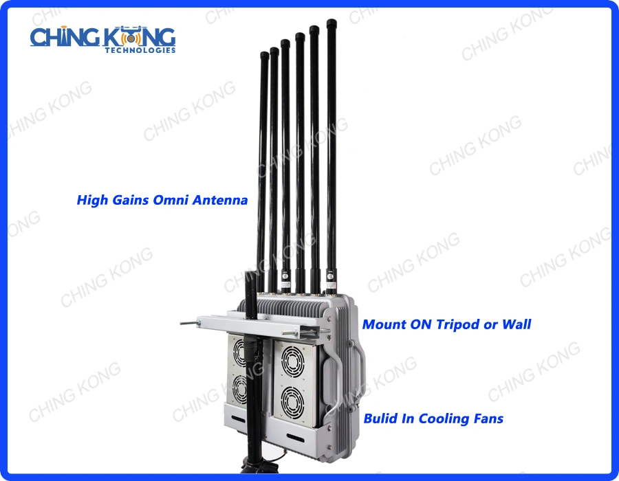 2000meters 330W High Power Outdoor Project Anti Drone Jammer for Uav Fpv RC 2.4G 5.8g GPS 800 900 400MHz