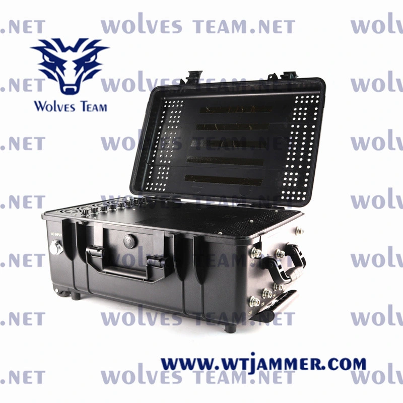 350W 4-8bands High Power WiFi GPS 433MHz Signal Drone Jammer (up to 4000m)
