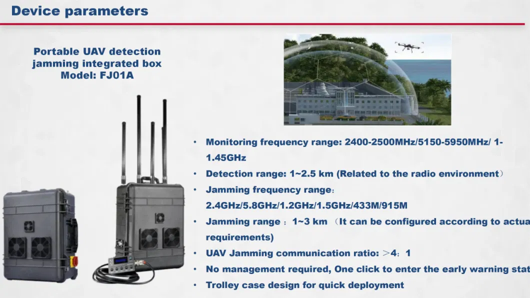 20km Long Range Uav Jammer Detector Anti Drone System