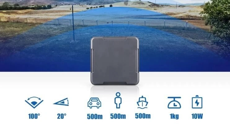 5m~500m (Pedestrians) 5m~1000m (Vessels) 24GHz~24.25GHz Millimeter Wave Radar for High Security Protection