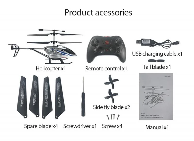 Helicopter Remote Control Aircraft Anti-Fall RC Helicopter Charging Toy Drone