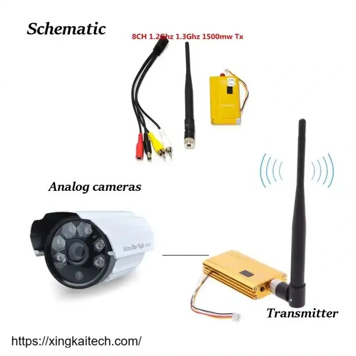 Fpv Drone Uav Accessories 1.2g 1.5W 5W Receiver Signal Wireless Audio Video Transmitter Receiver