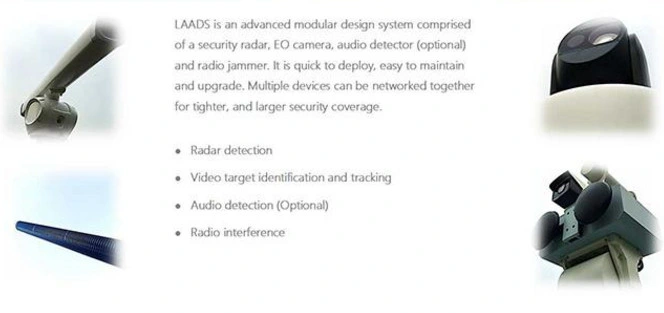 Low Altitude Airspace Drone Jammer Uavs Jammer Defence System with Radar Detecting and Eo Camera Identify and Tracking Drones up to 2km