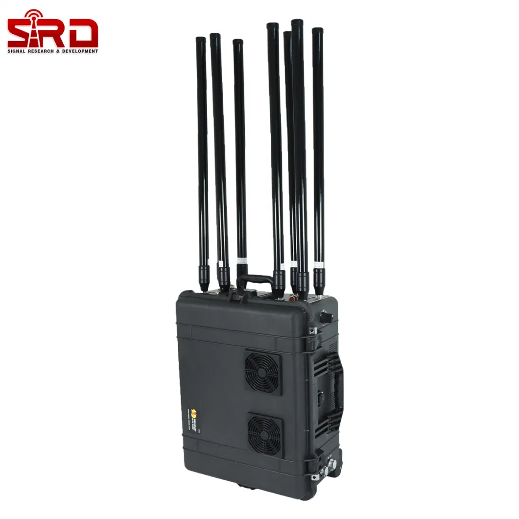 1km Multi Band 8frequencies Anti Drone System GPS WiFi 433MHz 900MHz Signal Uav Drone Jammer