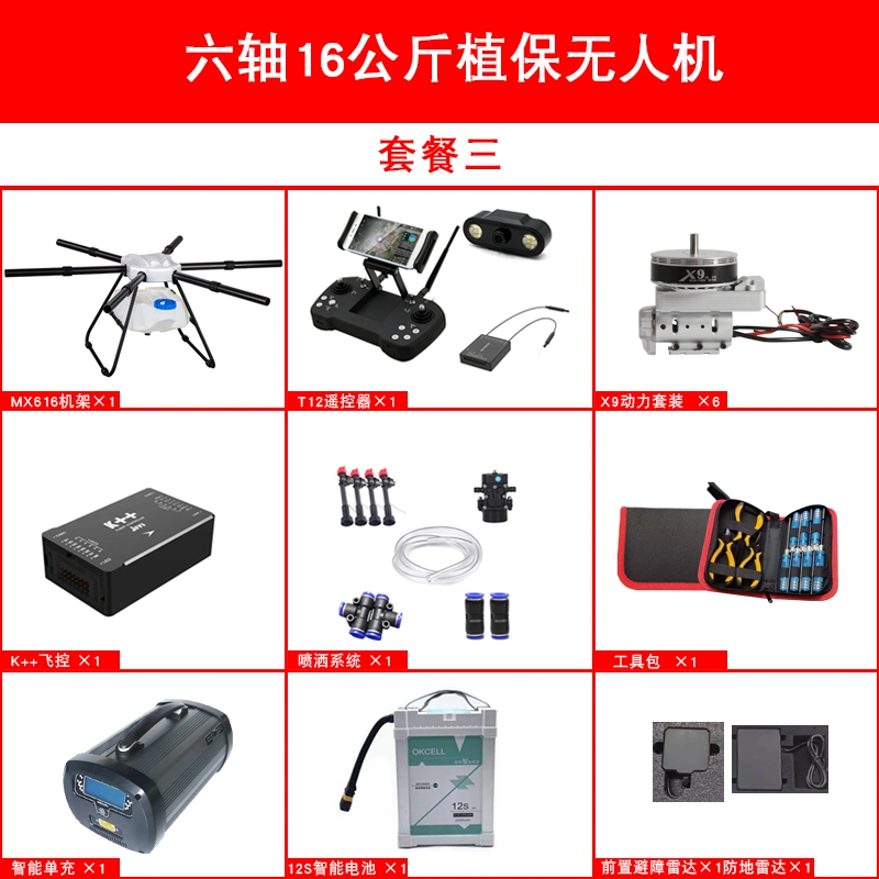 6 Wings and Motors Spray Drone Sprayer Agriculture Machine 10L 16L