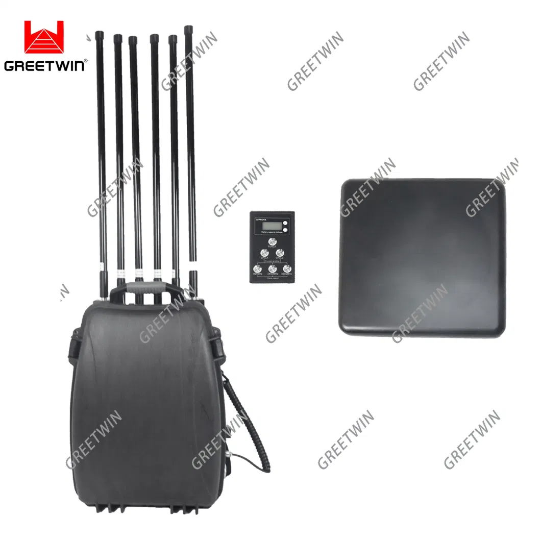1.5km 6 Band Anti Drone Jammer Portable Backpack Uav Drone Blocker Drone Jammer