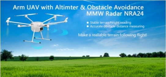 Nanoradar 24GHz/77GHz Millimeter Wave Sensor for Uav, Drone, Unmanned Systems Height Measurement, Anti-Collision Avoidance