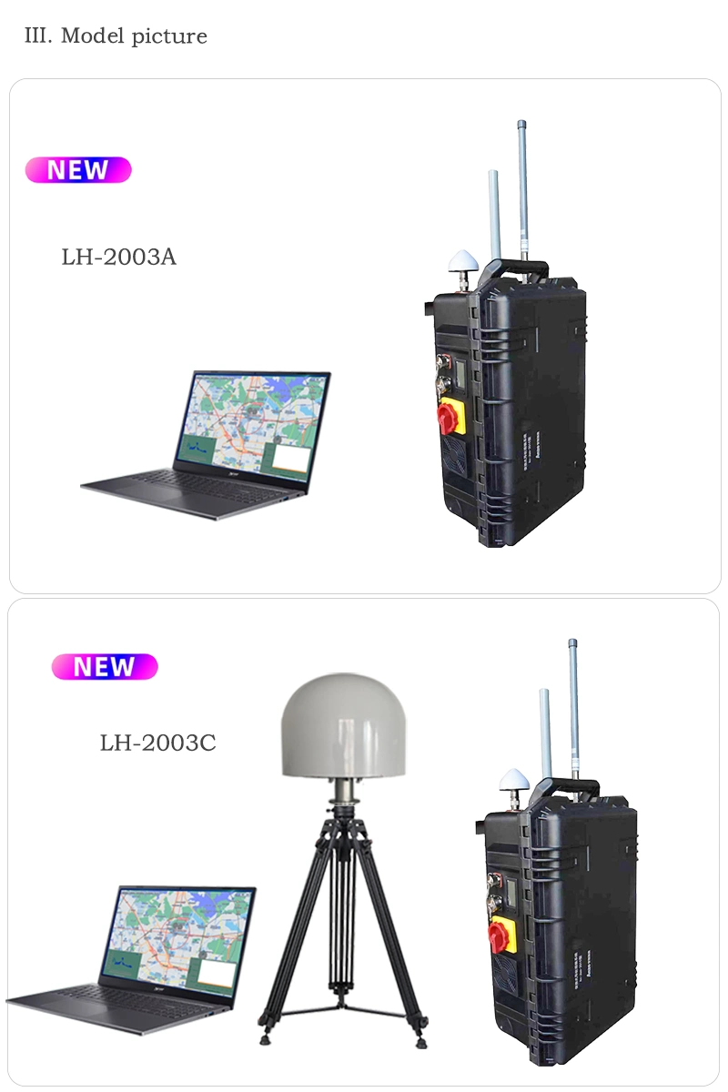 Lh-2003 Portable Anti Drone Navigation Decoy Defense GPS Spoofer Uav Detector Signal Jammer