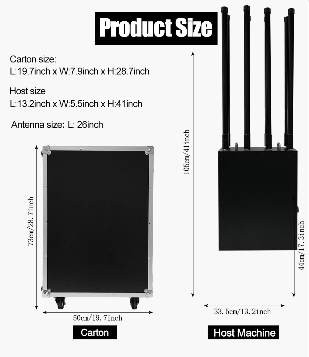 Anti Drone System WiFi5.8GHz 2.4GHz GPS 433MHz 915MHz Frequency Anti Drone Interference Signal Interceptor